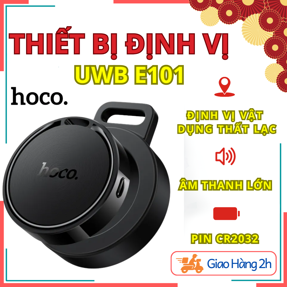 Thiết bị định vị Hoco UWB E101 – Định vị thông minh chính xác cao – Tìm đồ, xe, vật nuôi – Kết nối Bluetooth, UWB