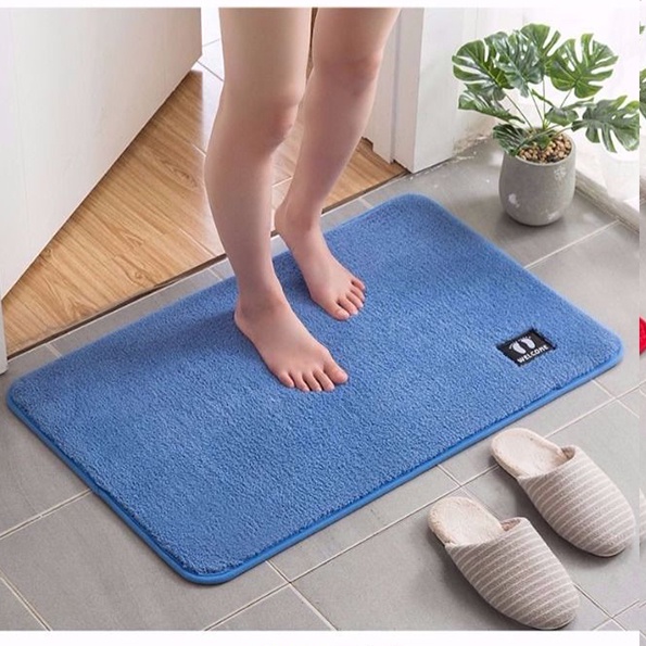Thảm Lau Chân Chùi Chân KRS01 hàn quốc 3D nhà tắm nhà bếp chống trượt cao cấp khách sạn siêu thấm hút nước đế cao su