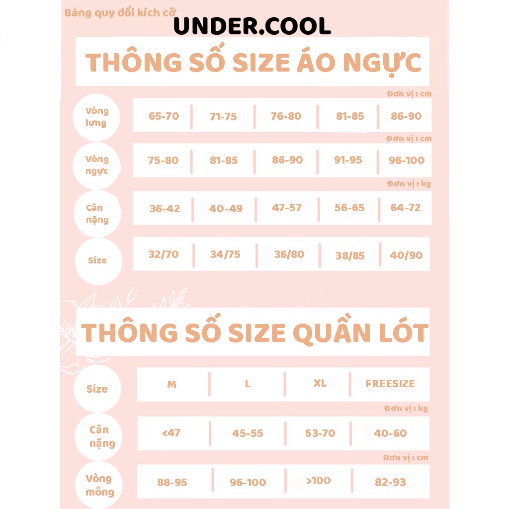 Áo Bra UNDERCOOL  đệm mỏng không gọng phối ren gợi cảm