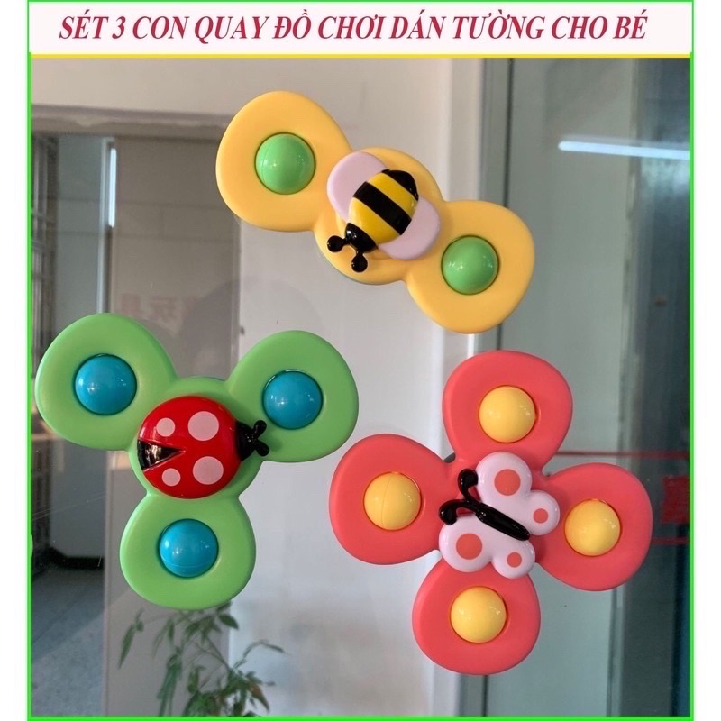 (HÀNG LOẠI 1 TO ĐẸP) Set 3 con quay chong chóng dán tường cho bé