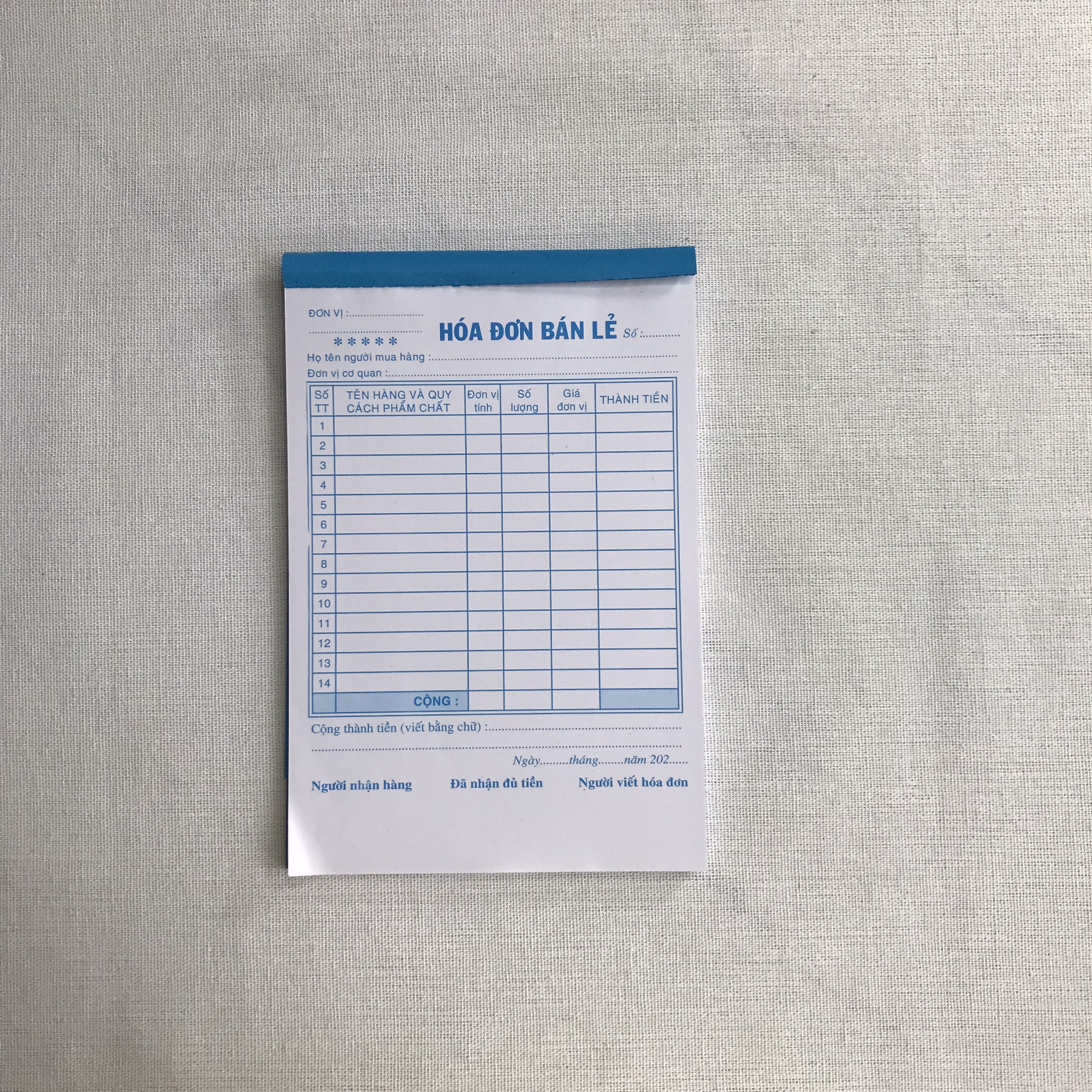 HOÁ ĐƠN BÁN LẺ 1 LIÊN FOR 13X19 (H)
