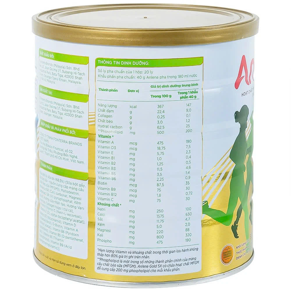 Sữa bột Anlene Gold 5X hương vani lon 800g