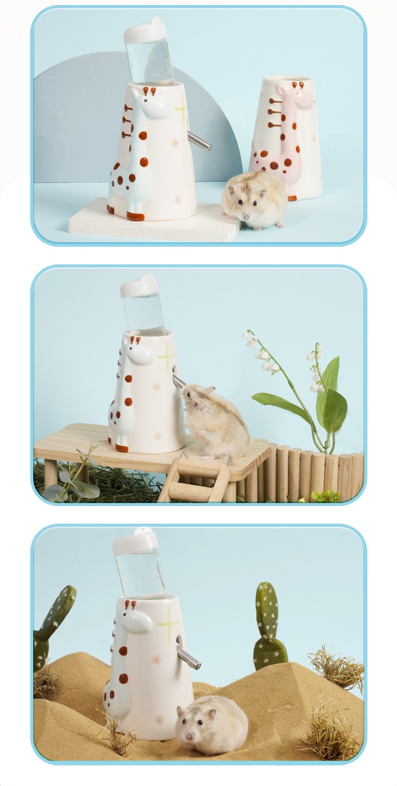 đế sứ bình nước con hươu dành cho hamster - T3 PETS SHOP