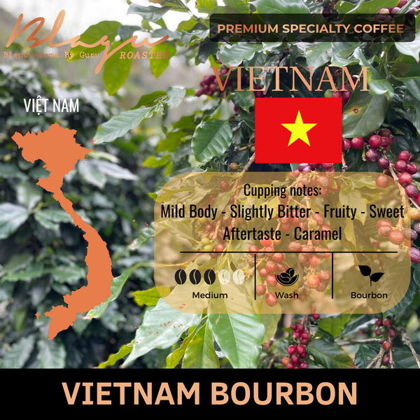 [Premium] Cà phê Blagu hạt đã rang, Bourbon Cầu Đất  Dòng Cà Phê Đặc Sản  100% Arabica - Bourbon  Medium 250g