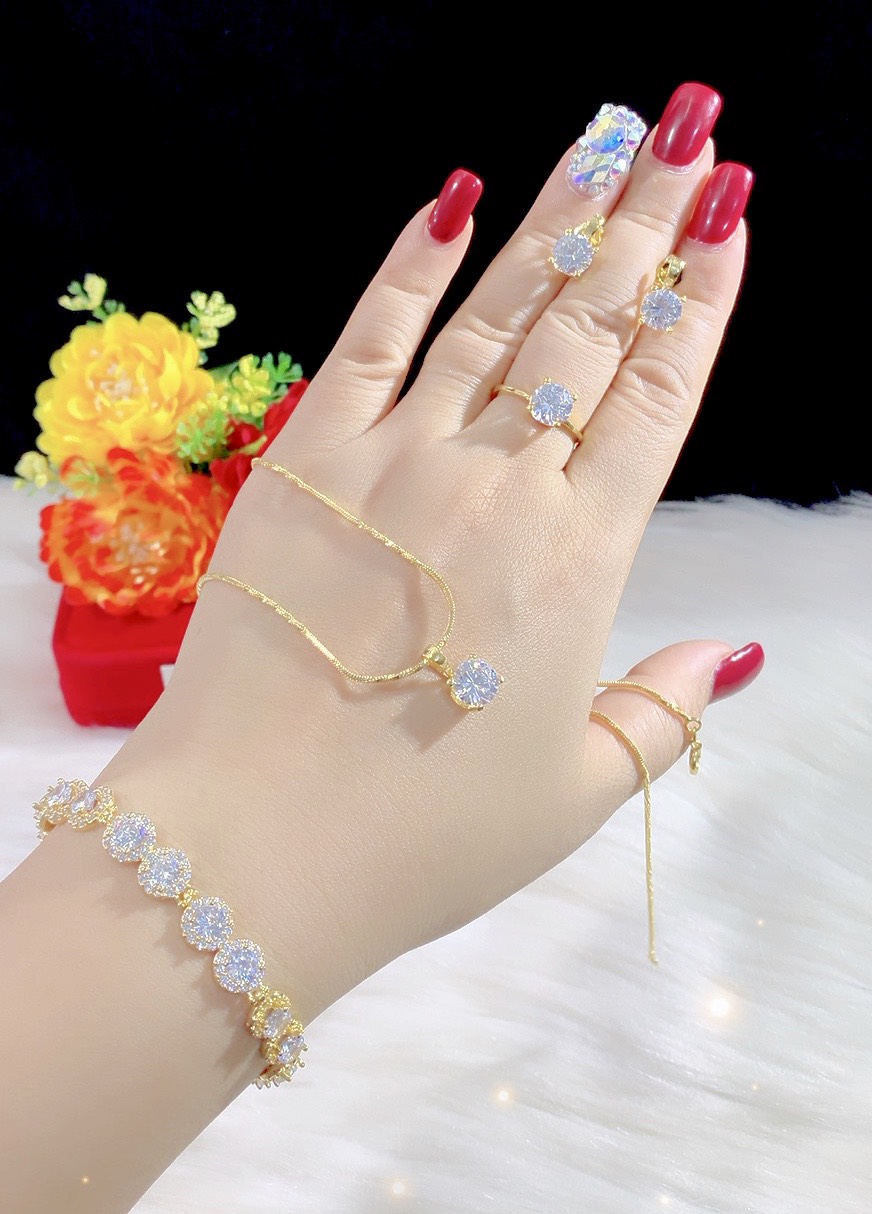 Bộ trang sức 4 món mạ 18k cao cấp p259