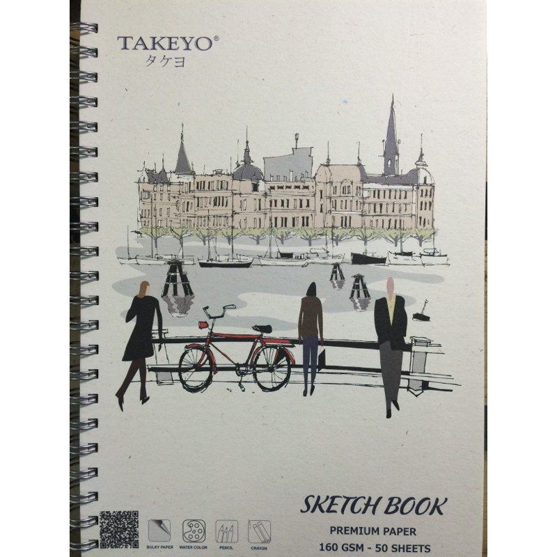 Vỡ vẽ lò xo Takeyo A4-8524-50 tờ (21X30cm)