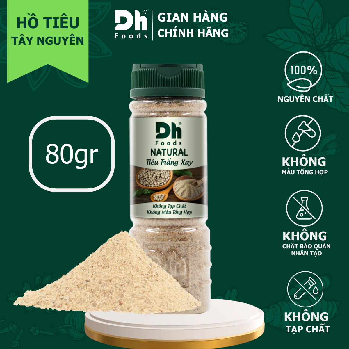 Natural Tiêu Trắng Xay 45g/80g