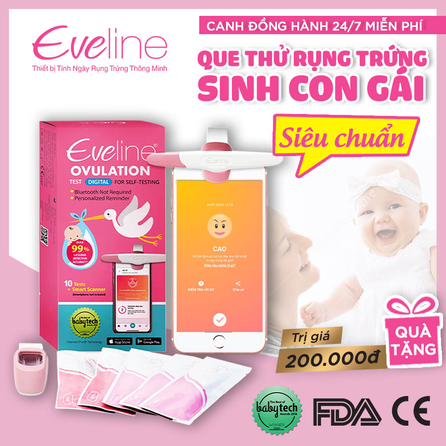 Que Thử Rụng Trứng Điện Tử Eveline Care Hỗ Trợ Sinh Con Gái