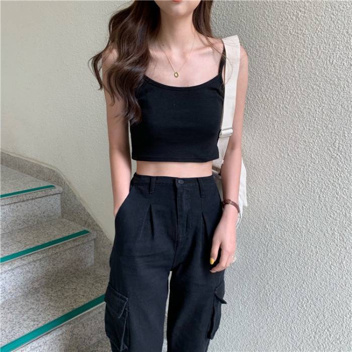 Áo thun hai dây croptop nữ thời trang