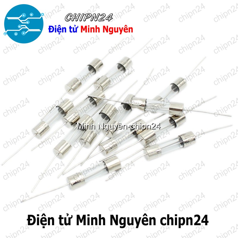[5 cái] (K408) Cầu Chì Ống 5x20mm Chân Cắm (1A/2A/3A/4A/5A/6A/7A/8A/10A/12A/15A/20A/25A/3.15A/6.3A 250V) - [Chọn Loại] - HHH.00407