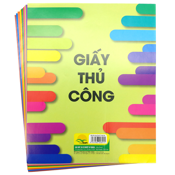 Giấy thủ công decal 12 màu khổ lớn - the sun