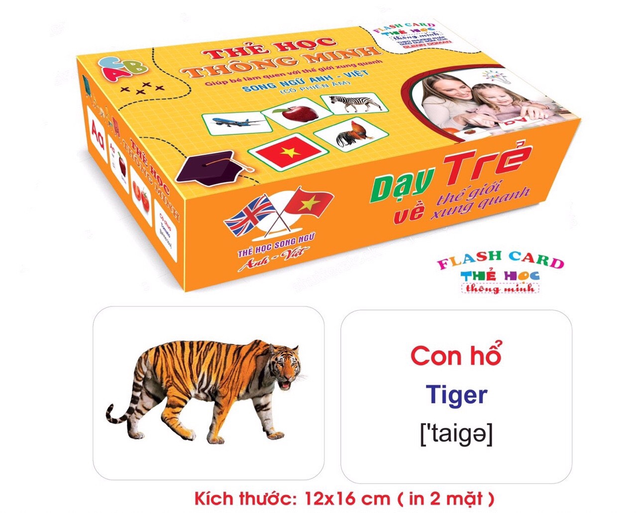 Smart bilingual learning card set for children to recognize [16 topics with 416 cards]