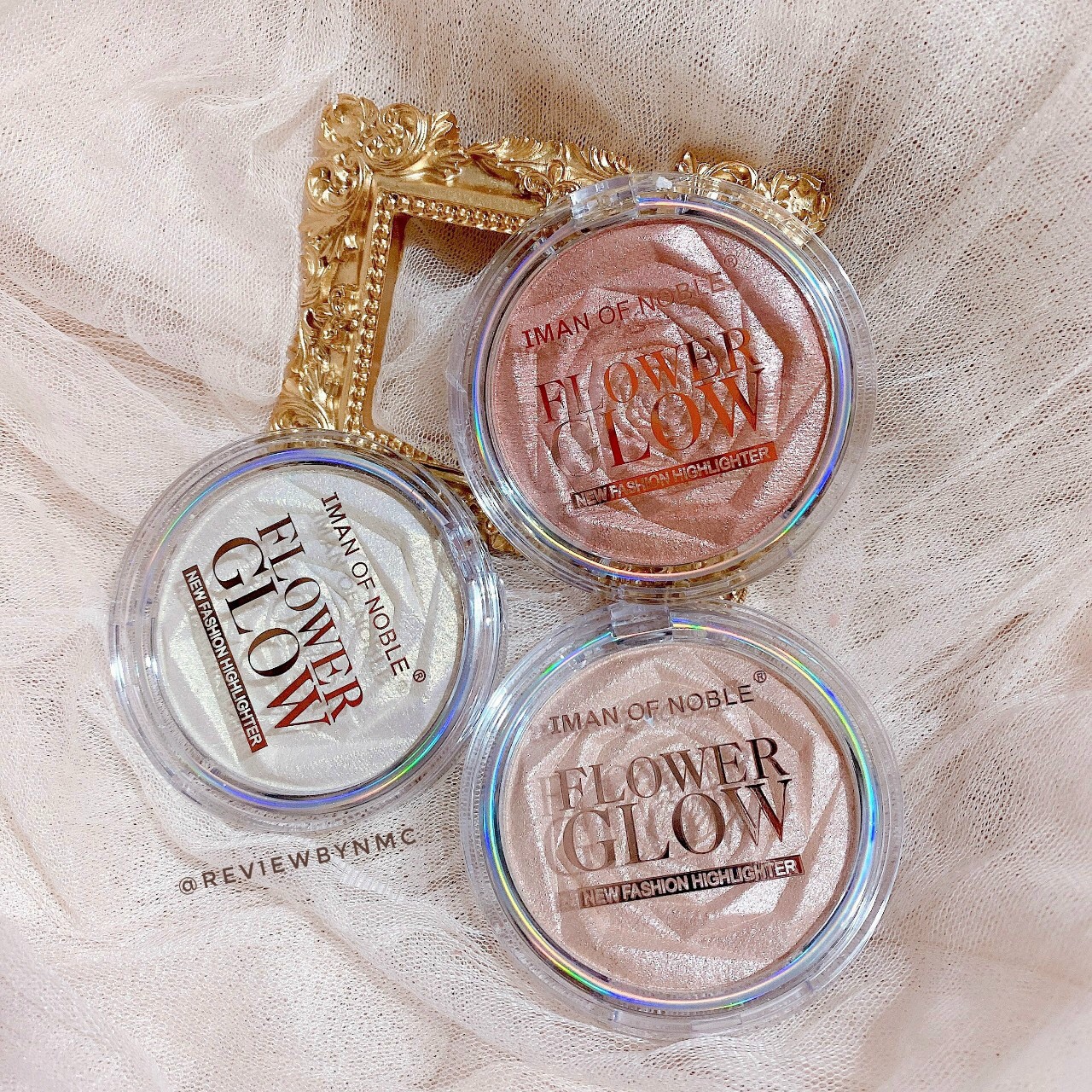 phấn bắt sáng iman hoa hồng flower glow highlighter 3D