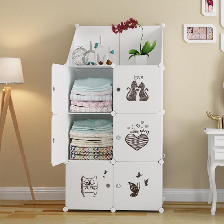 [HCM]Tủ nhựa ghép 6 ngăn và 2 ngăn xéo 148x74x47cm