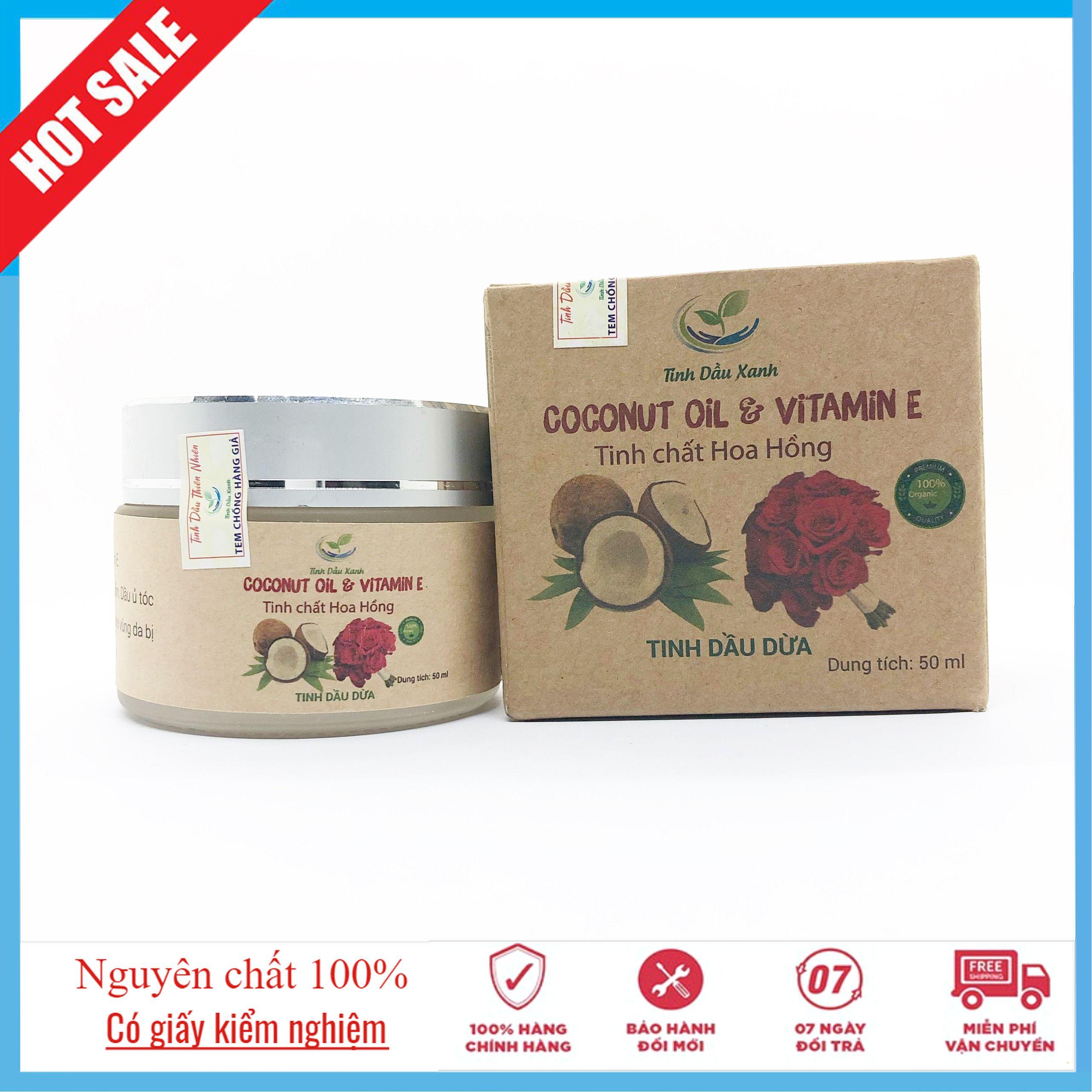 Tinh Dầu Dừa + Vitamin E + Tinh Chất Hoa Hồng, Dưỡng Da
