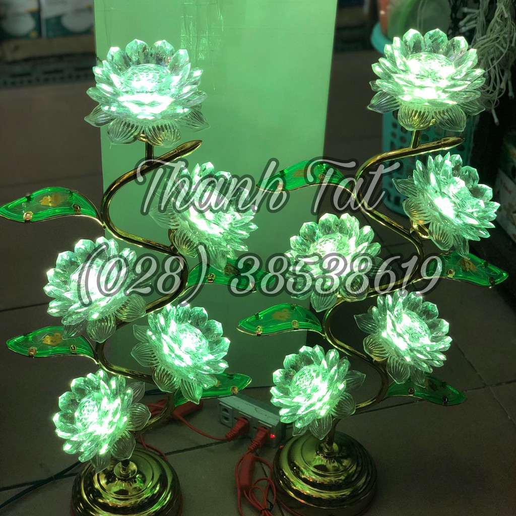 Đèn thờ led hoa sen 5 bông 75cm
