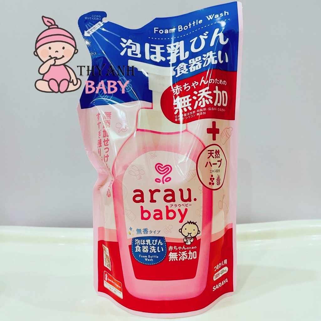 NƯỚC RỬA BÌNH ARAU NHẬT CHAI 500ML/TÚI 450ML