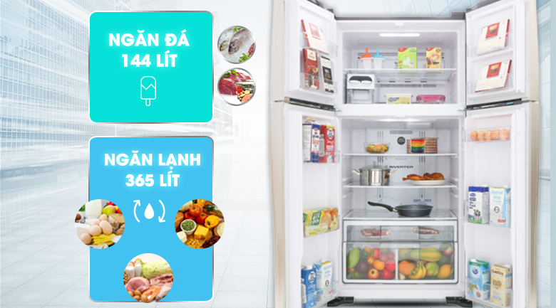 [TRẢ GÓP 0%] Tủ lạnh Hitachi Inverter 509 lít R-FW650PGV8(GBK) (Giá áp dụng giao tại HN, HCM& các tỉnh liên hệ shop)