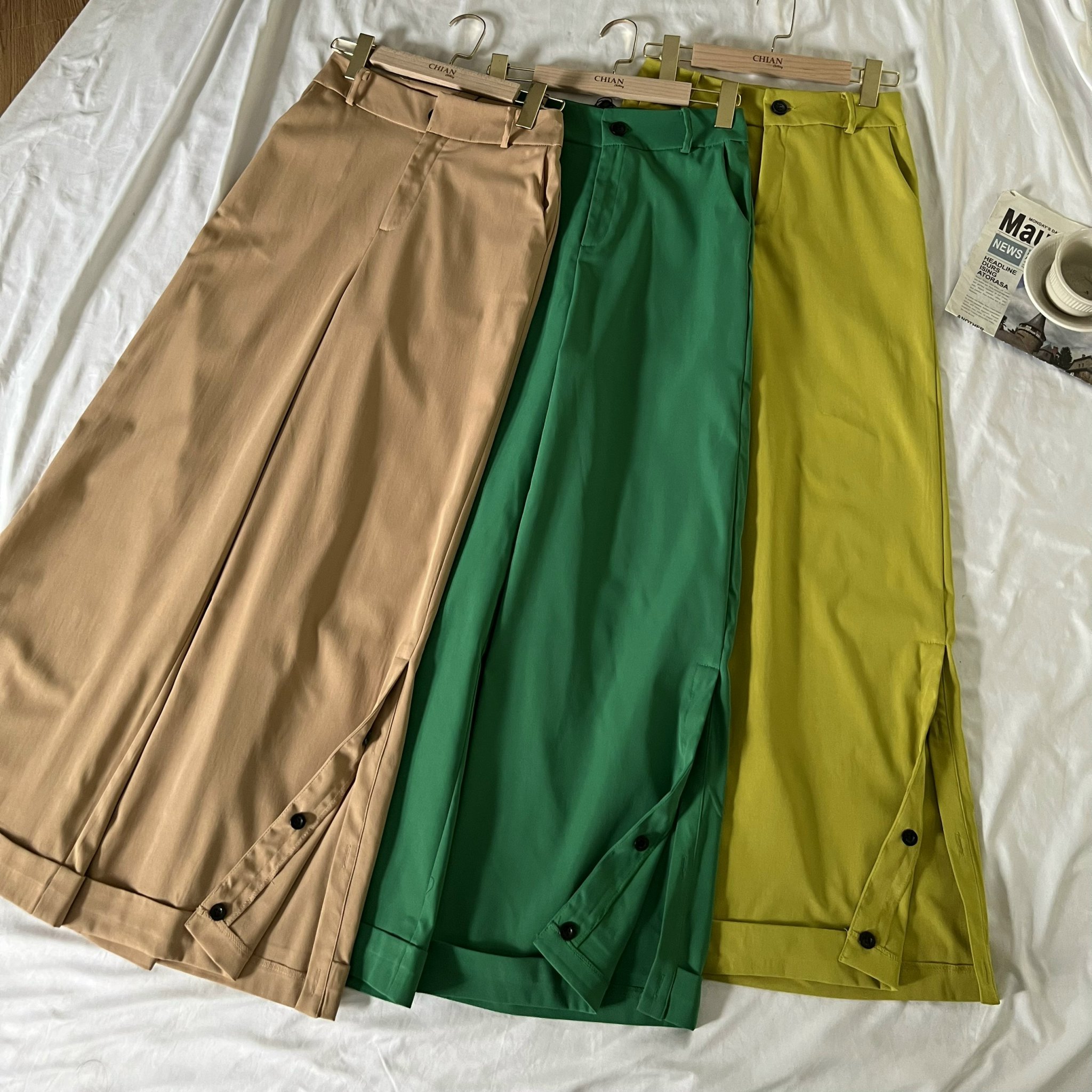 Quần Kaki dáng culottes cạp cao(A1620)