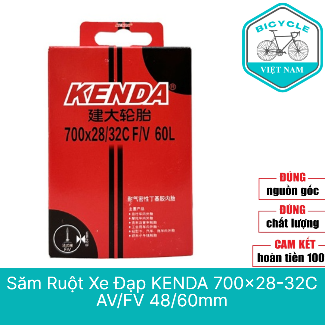 Săm Ruột Xe Đạp Kenda 700x28-32C AV/FV 48/60mm – Cao Su Tổng Hợp Bền Bỉ – Chính Hãng