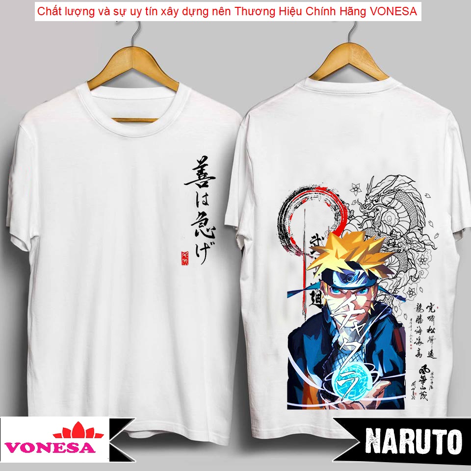 [HCM](ẢNH + CLIP .T.H.Ậ.T.) Áo thun NARUTO Thư Pháp Cực Chất - Áo Phông Uzumaki Naruto áo thun nam nữ vonesa