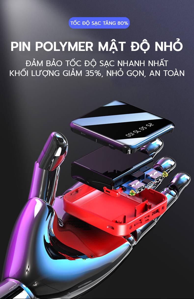 Sạc Dự Phòng Tráng Gương 20000mAh