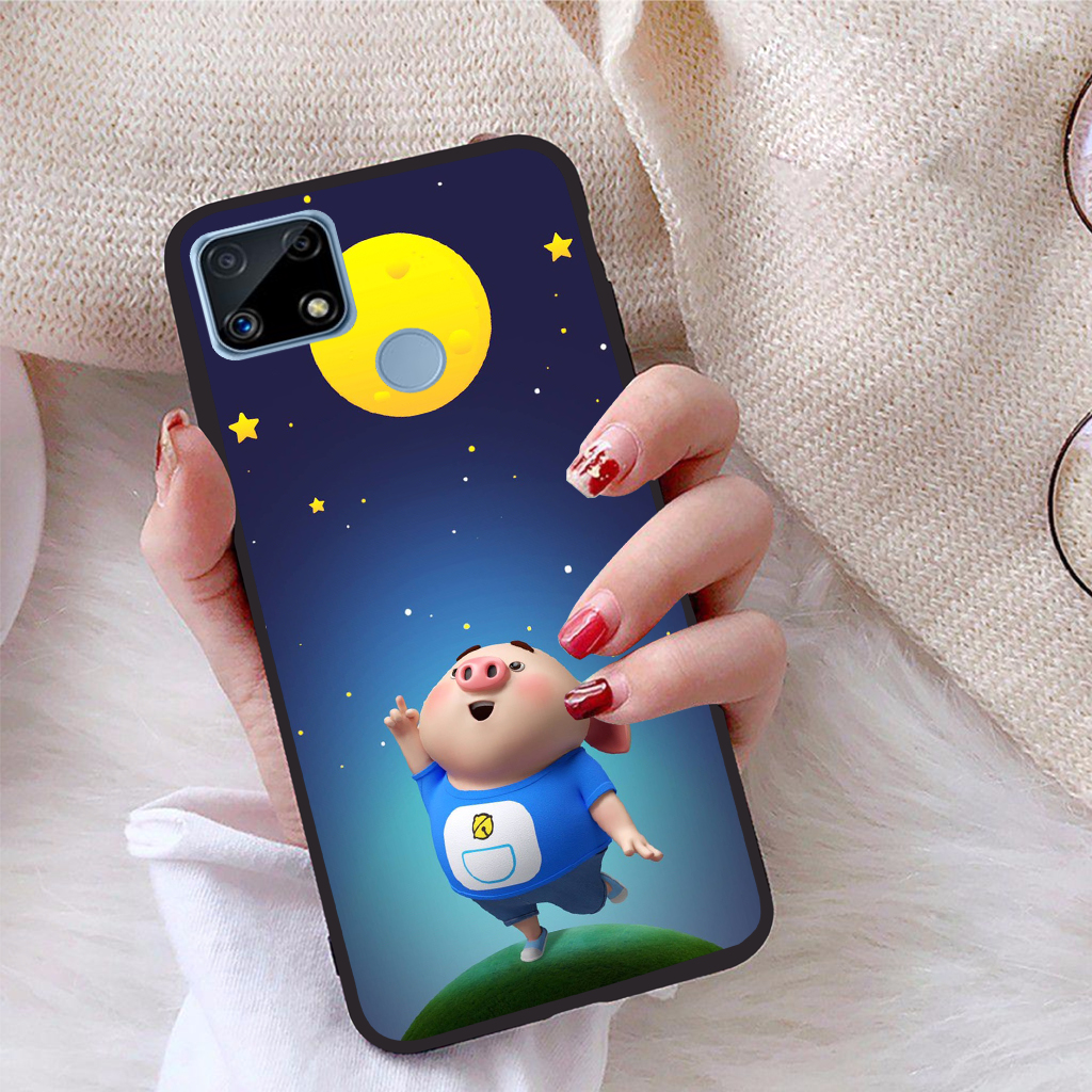 Ốp lưng Realme C25 viền dẻo TPU BST Pig Cute