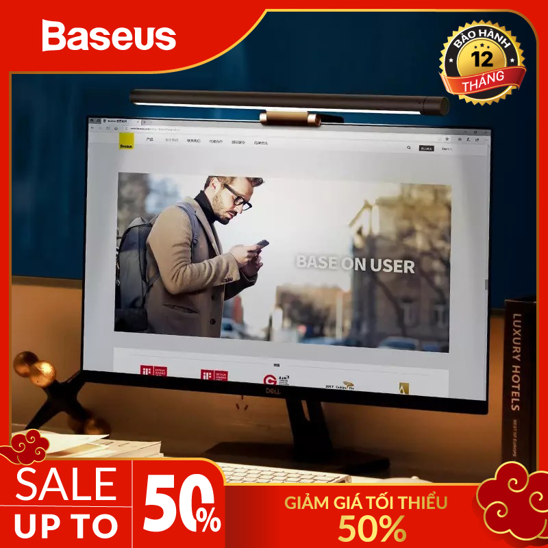 BÁO GIÁ Màn Hình Benq Bảo Vệ Mắt | Shopee Lazada Sendo Tiki mới nhất 74 Đèn treo màn hình Pro bảo vệ mắt Baseus i-work Series (USB Stepless Dimming Screen Hanging light)