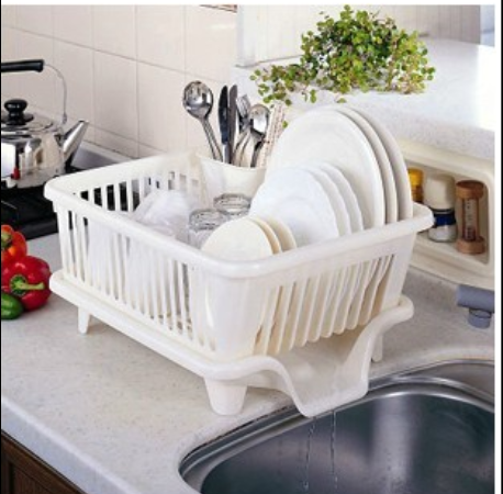 Rổ úp chén bát có khay thoát nước chuần hàng xuất xịn siêu tiện lợi - rổ nhựa đựng chén dĩa, đũa muỗng có khay thoát nước tiện dụng