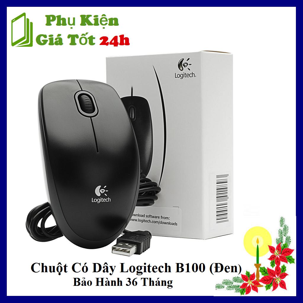 Chuột Có Dây Logitech B100 (Đen) - Bảo Hành 36 Tháng