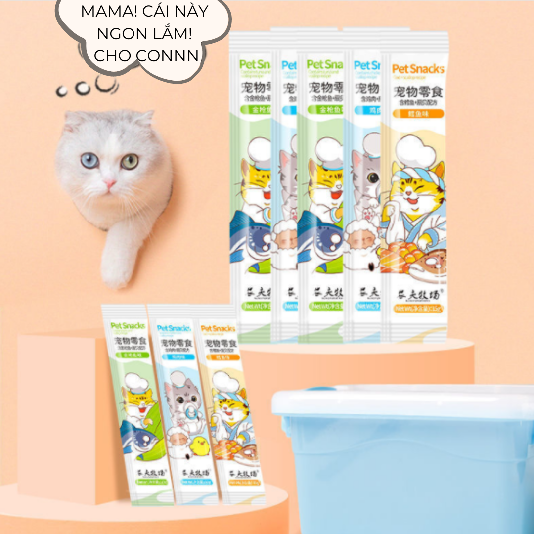 Combo 10 súp thưởng Pet Snacks cho mèo 15g