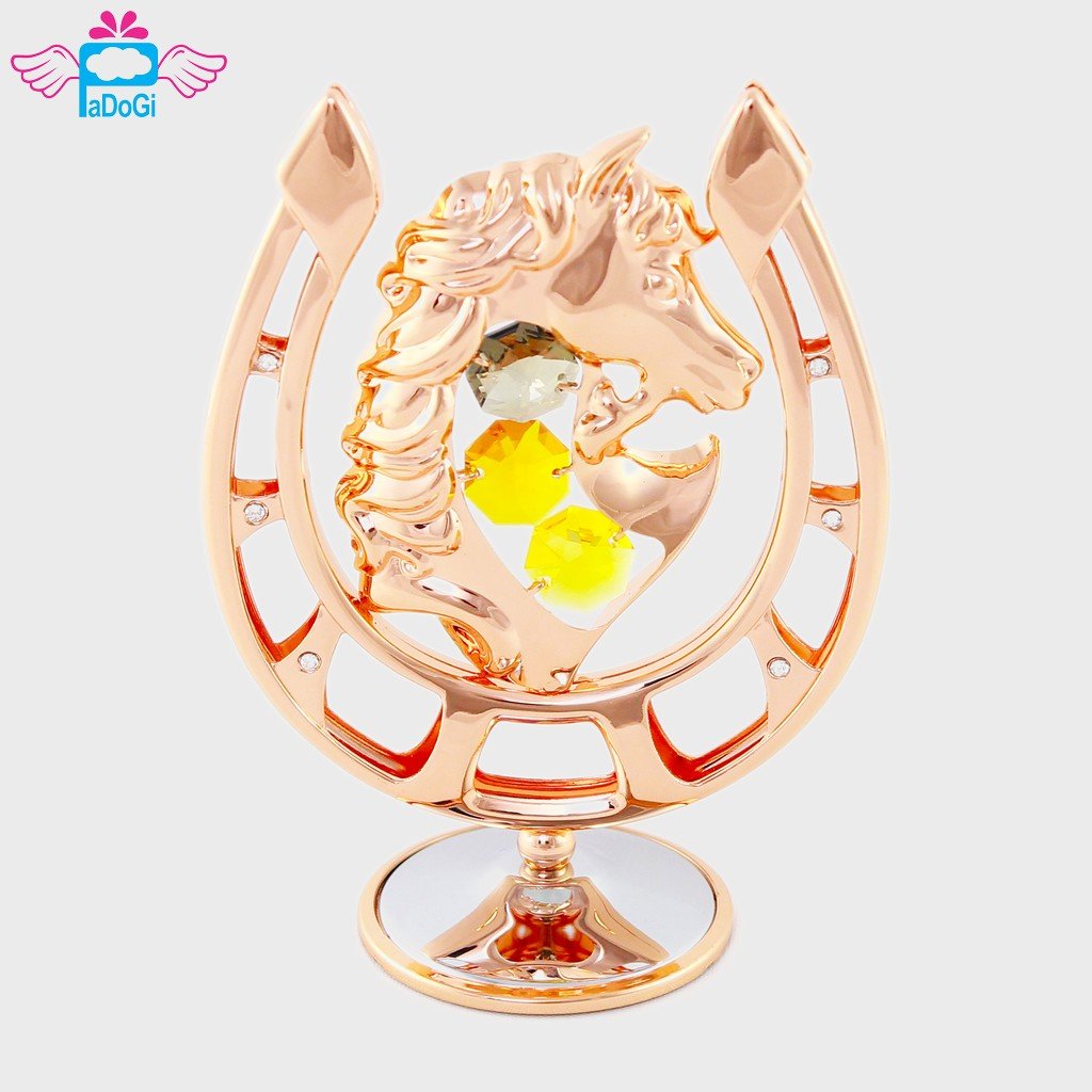[HCM]Móng Ngựa Mạ Vàng Đính Pha Lê Swarovski