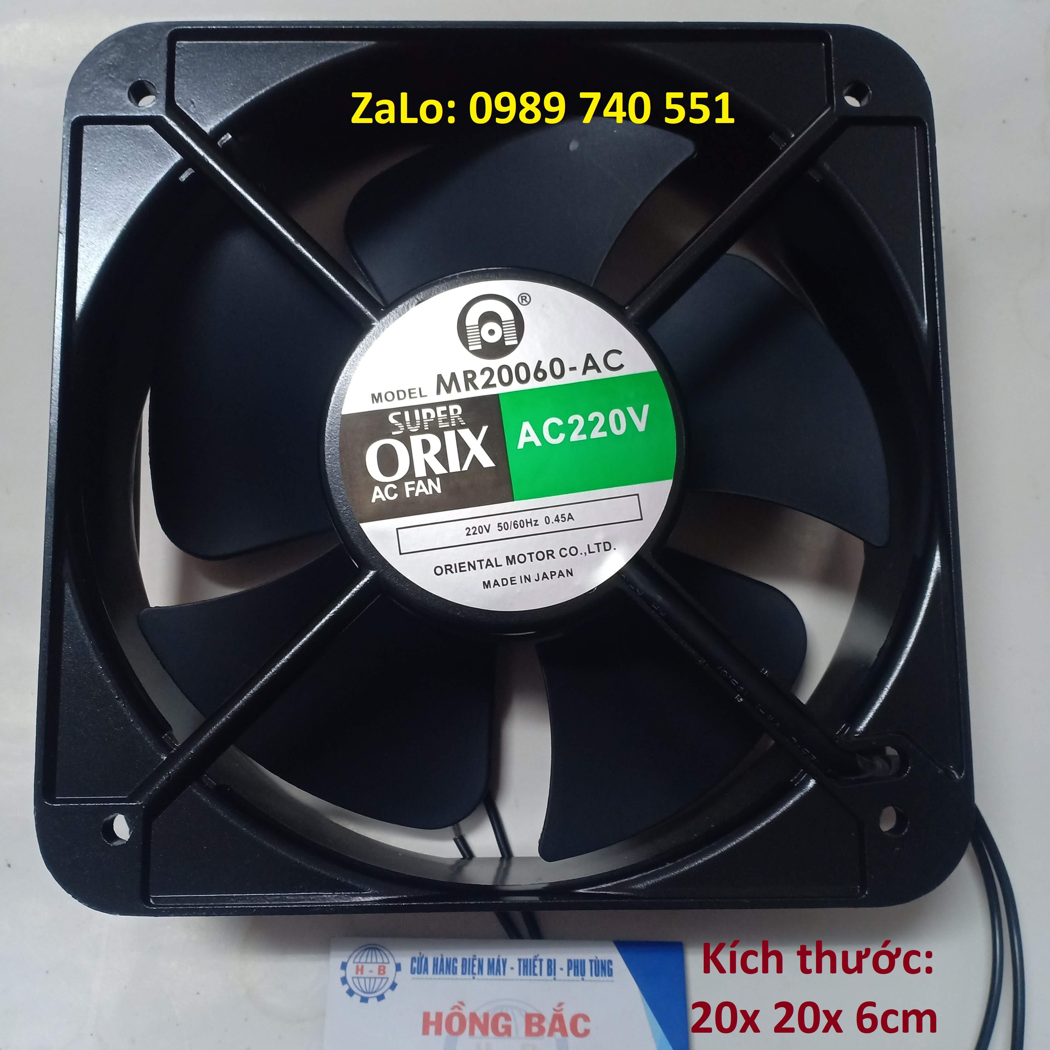 Quạt thông gió, làm mát 20x 20x 6 cm - 220V