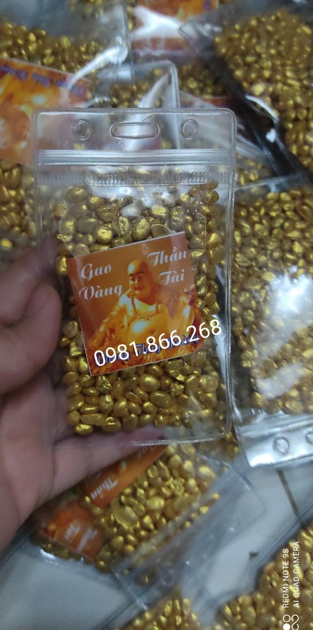 Gạo Vàng Thần Tài gạo vàng thờ cúng vật phẩm phong thuỷ hút tài lộc