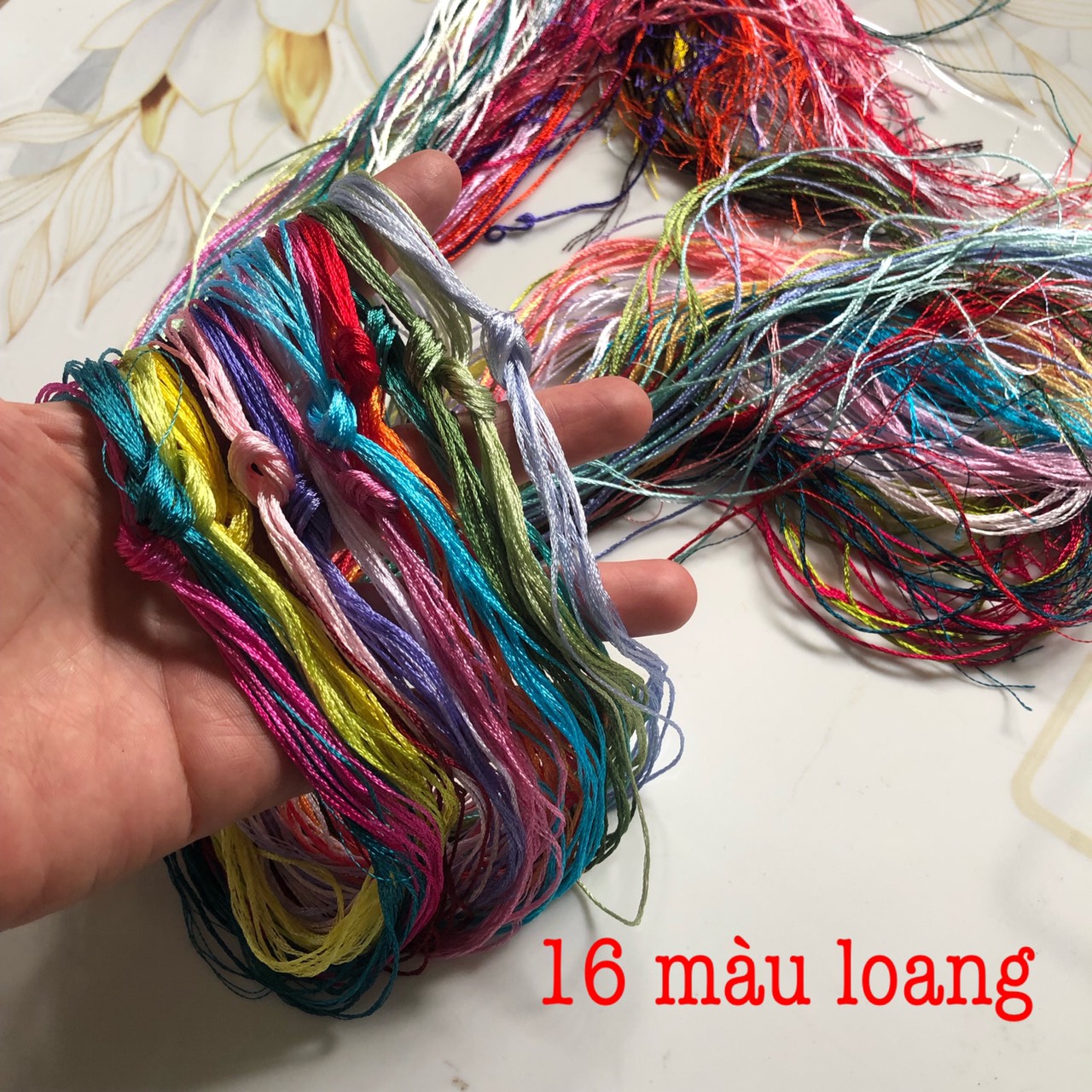 🌺Chỉ thêu tơ bóng màu loang màu phối SET NHIỀU MÀU thêu tay truyền thống 🌿🌺