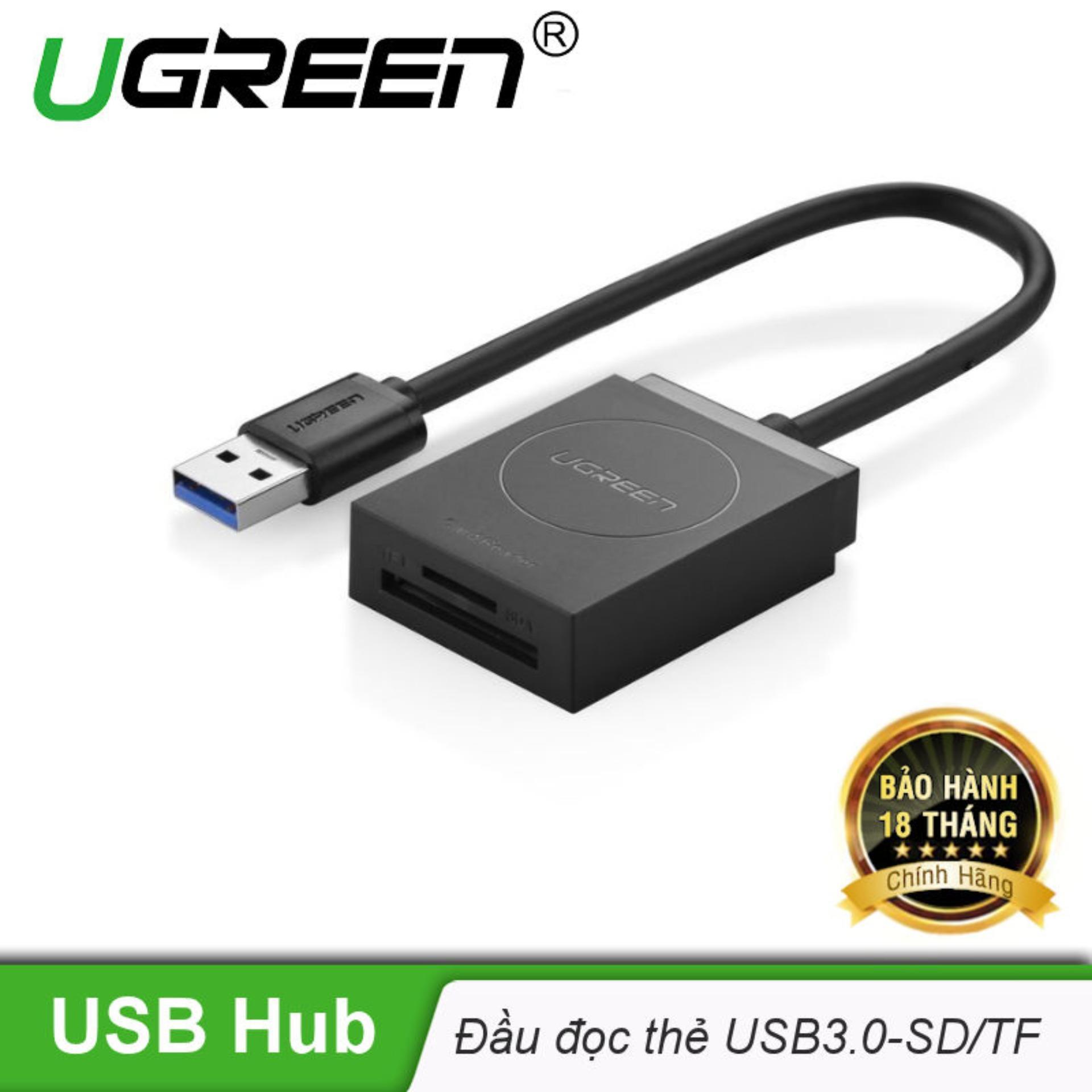 Đầu đọc thẻ nhớ TF/SD USB 3.0 Ugreen 20250