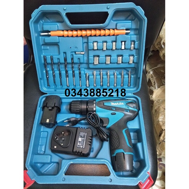 Khoan pin MAKITA 12V loại tốt 2 pin tặng kèm phụ kiện