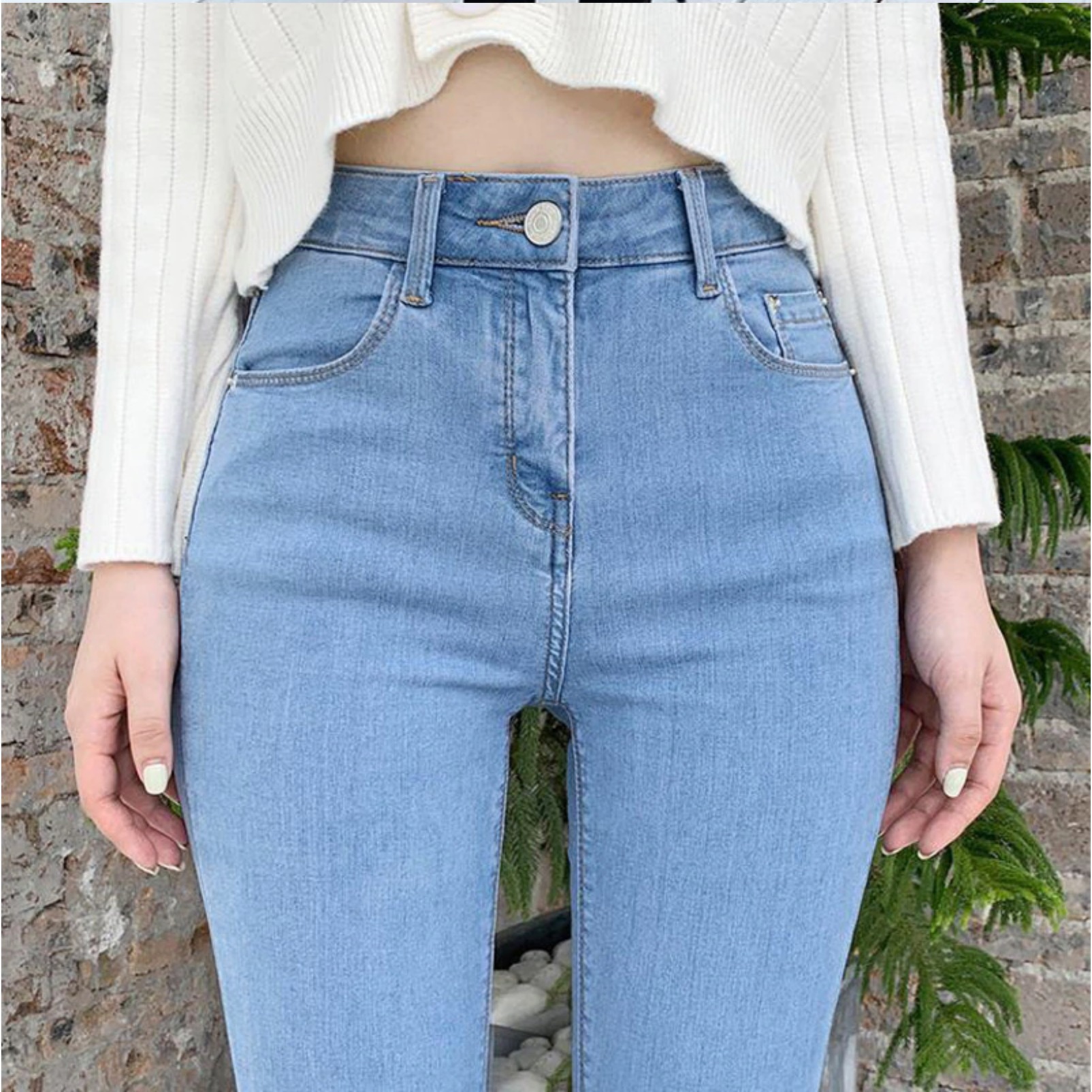 [HCM]QUẦN JEAN NỮ LƯNG CAO CO GIÃN ĐÔNG PHƯƠNG FASHION ĐP1045.3 + ÁO THUN TRƠN (MUA RIÊNG)