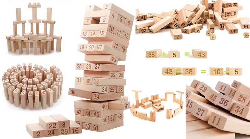 Bộ Đồ Chơi Rút Gỗ 54 Thanh Loại Lớn 23cm