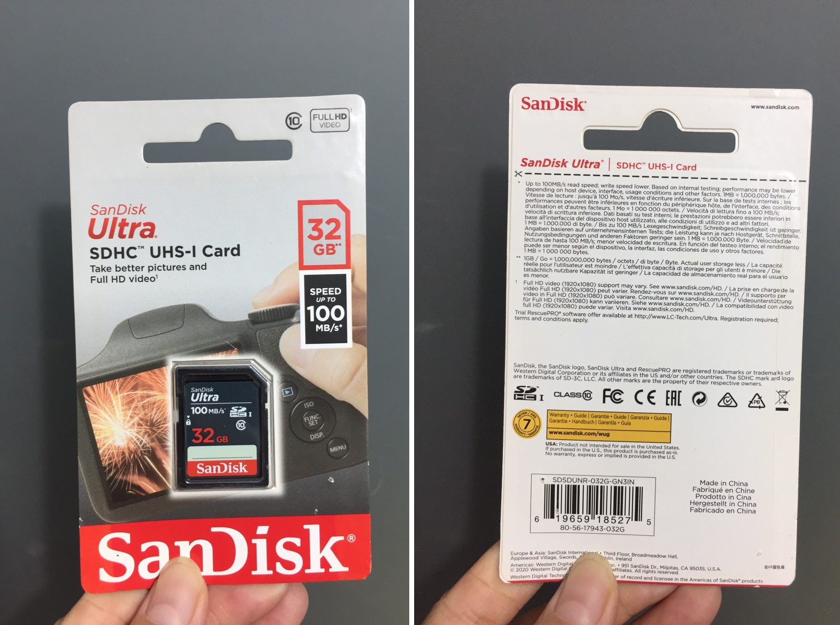 [16GB; 32GB ;64GB;128GB] Thẻ nhớ SD tốc độ 120MB/s SanDisk Ultra