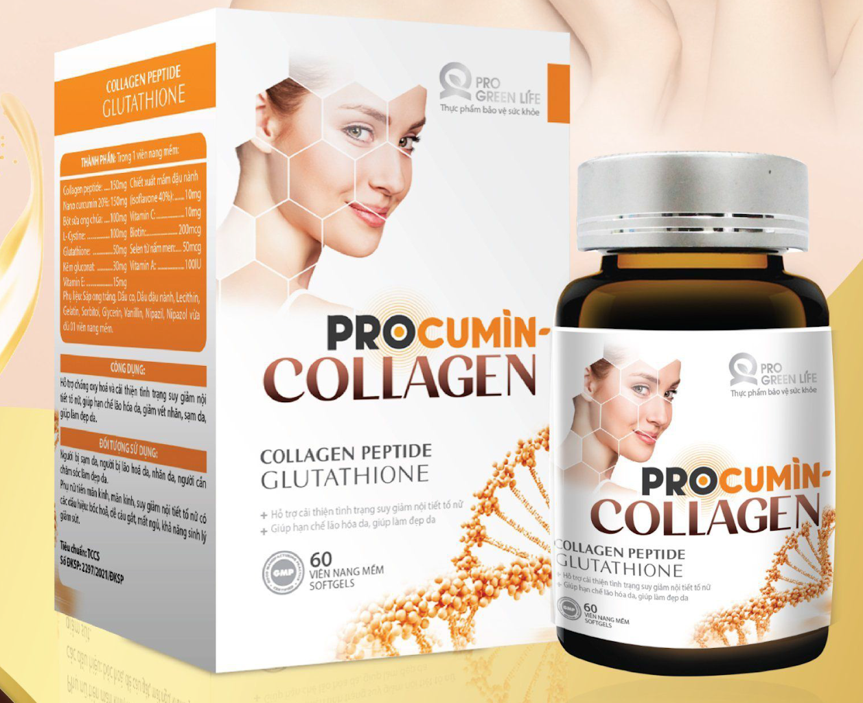 Thực phẩm bảo vệ sức khỏe Procumin – Collagen (Hộp 60 viên)