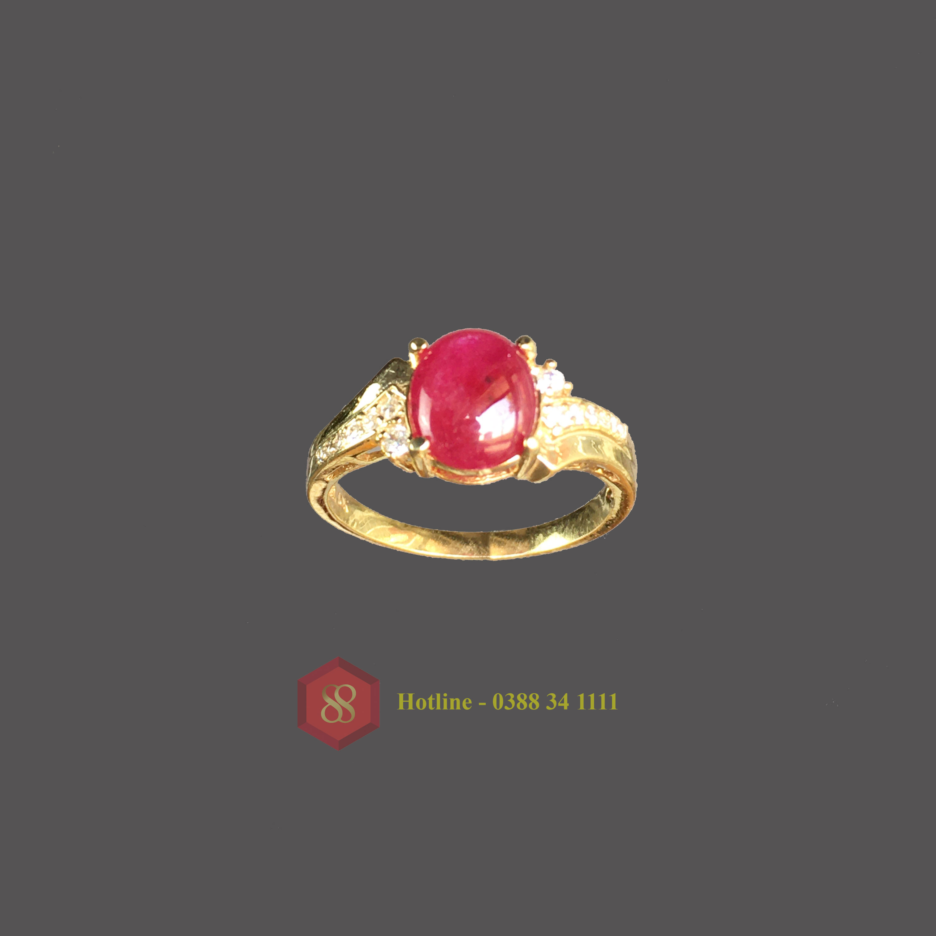Nhẫn nữ đá ruby tự nhiên yên bái trẻ trung sang trọng