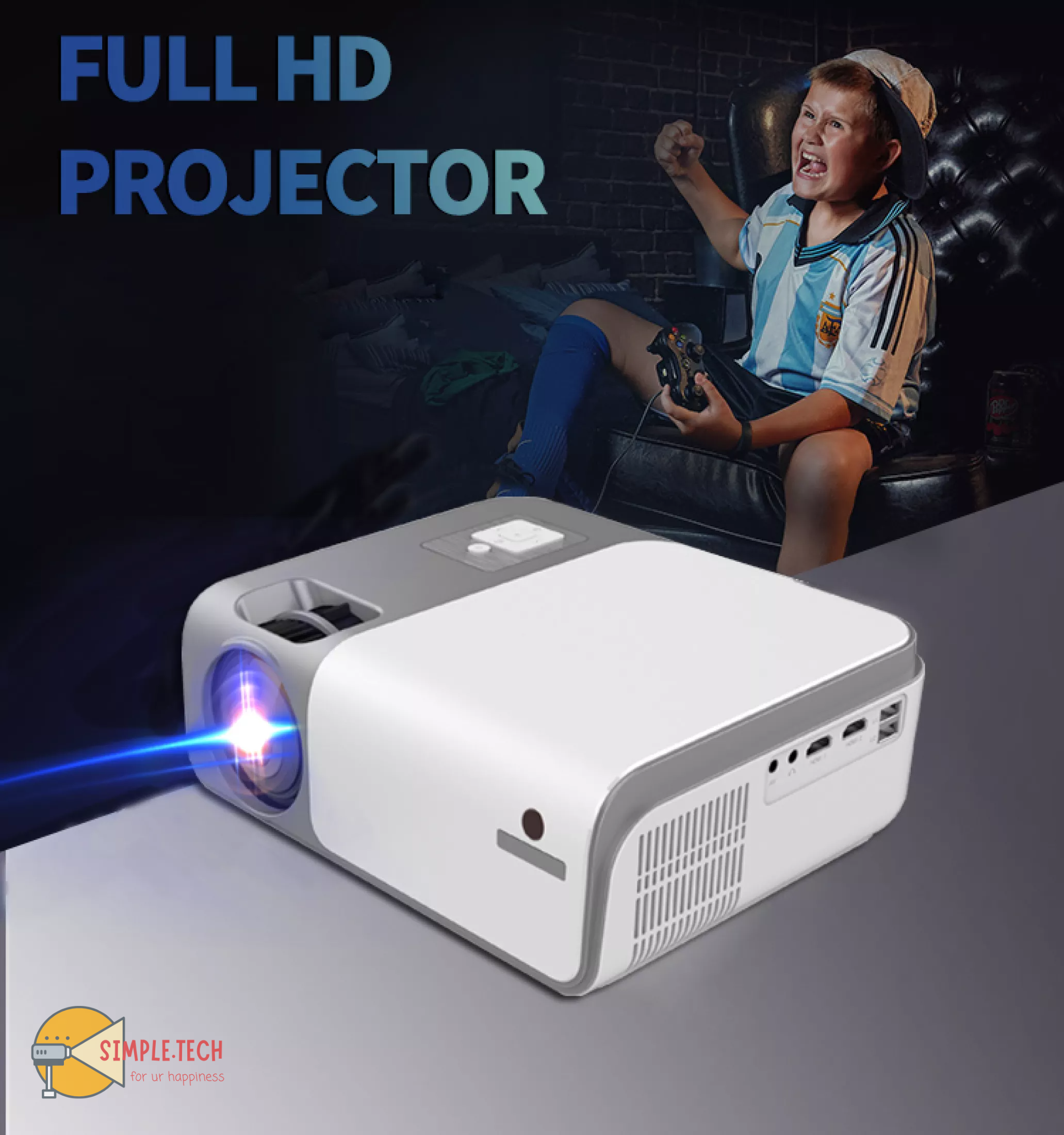 Máy chiếu Cheerlux C50 - Full HD 1080p - Android 9.0 - WIFI