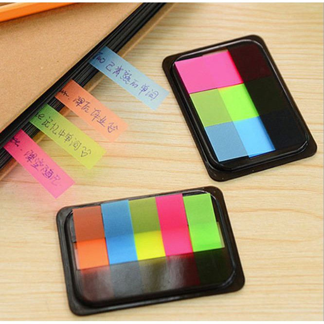 Giấy Note Phân Trang Nhựa Màu Dạ Quang