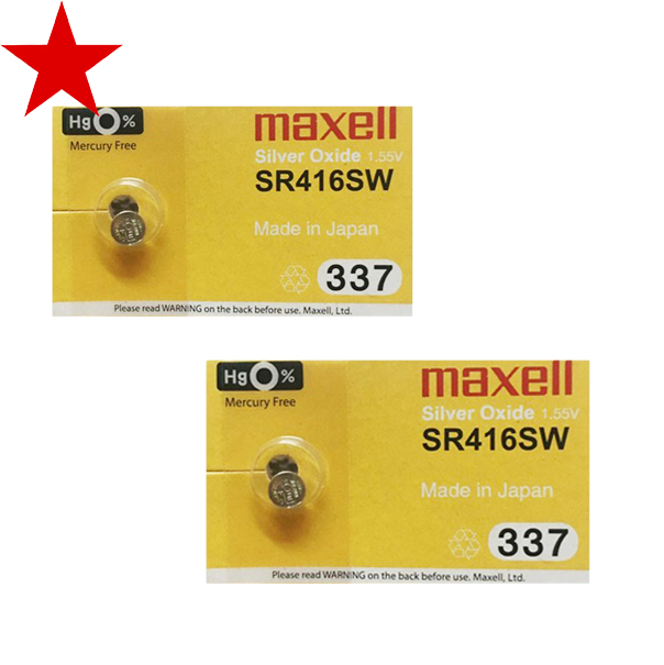 Combo 2 vỉ pin đồng hồ SR416SW 337 Maxell 1.55V (1 vỉ 1 viên)