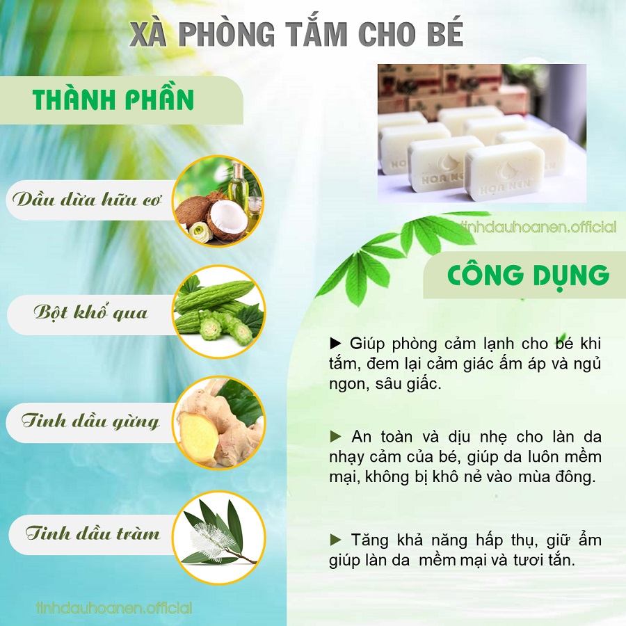 Xà phòng thảo dược tắm cho bé Hoa Nén 100g