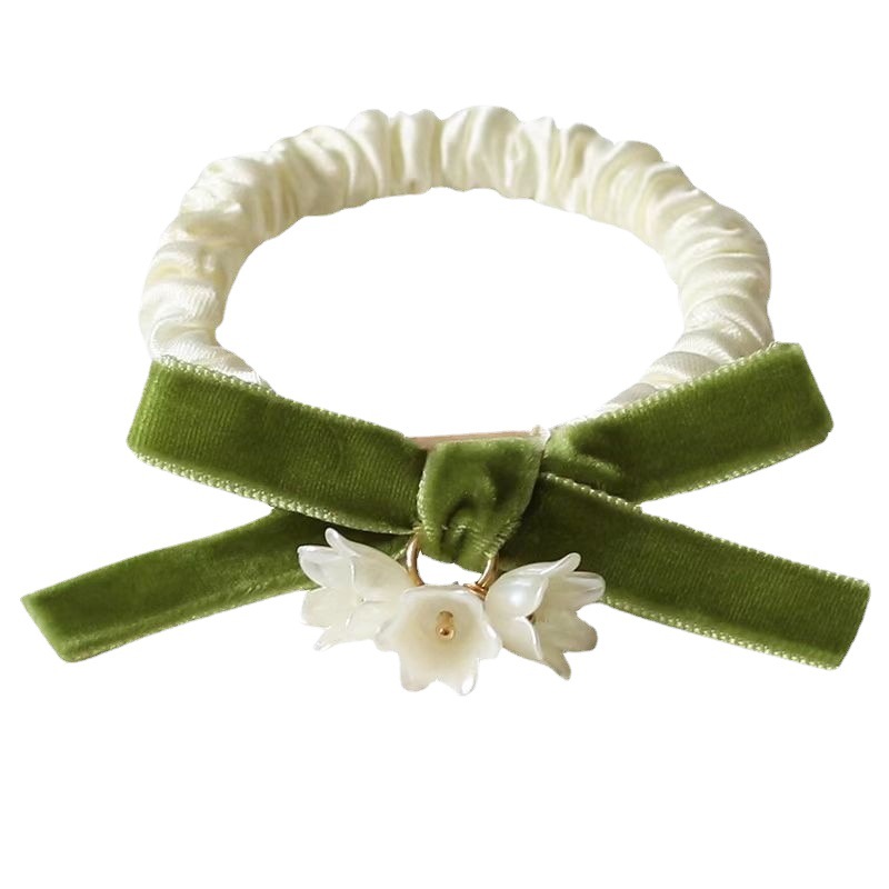 Cột Tóc Scrunchies Hoa Linh Lan Trắng