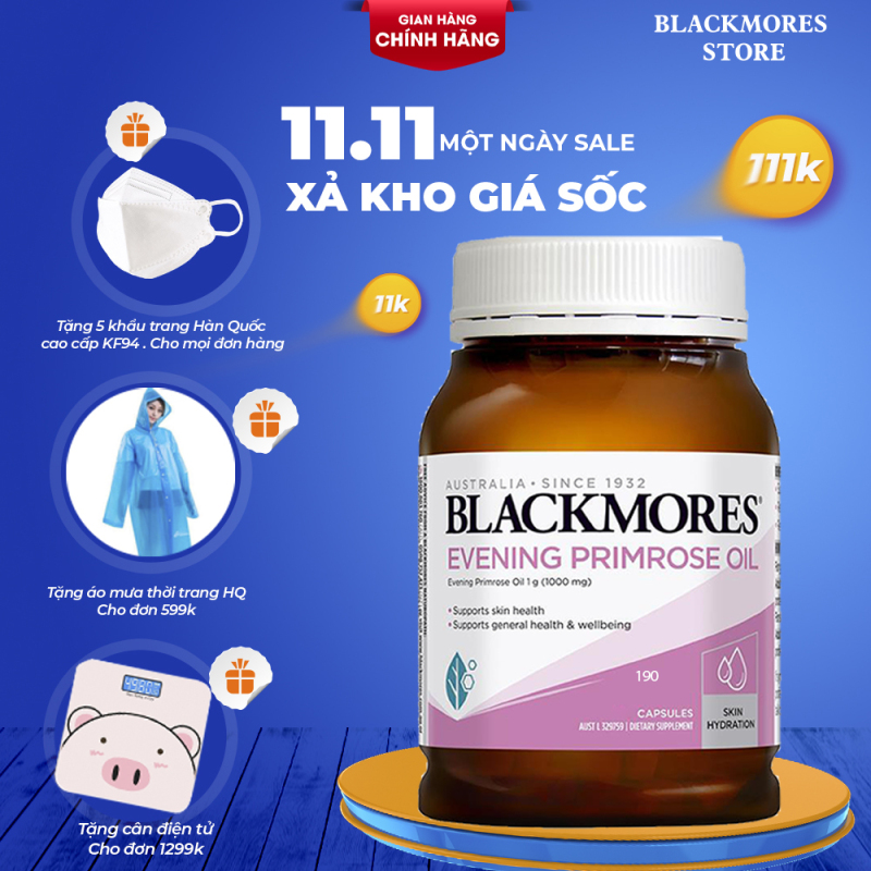 Viên uống  Tinh Dầu Hoa Anh Thảo hỗ trợ cân bằng nội tiết tố nữ  Blackmores Evening primrose oil 190 viên nhập khẩu