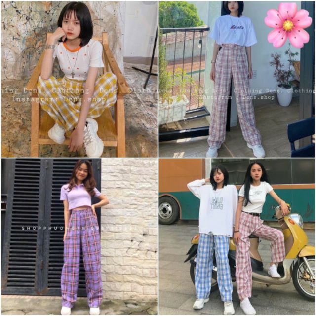 QUẦN KẺ ỐNG SUÔNG_ CẠP KHÓA XMTH