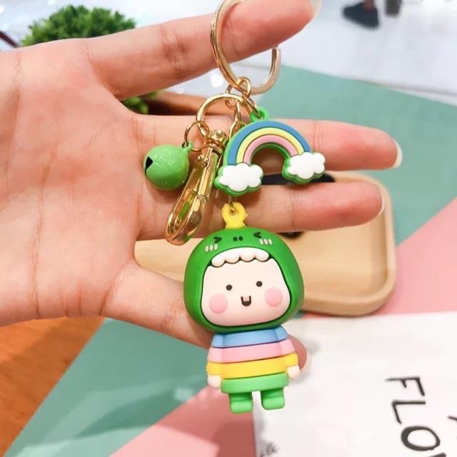 Móc khoá búp bê khủng long kèm chuông